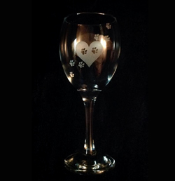 Heart Paws Wine Glass